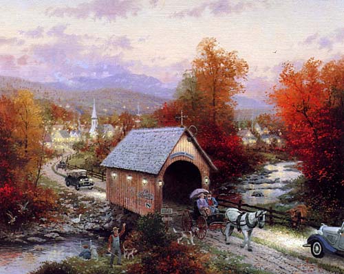 The Old Covered Bridge at Thomaston Brook